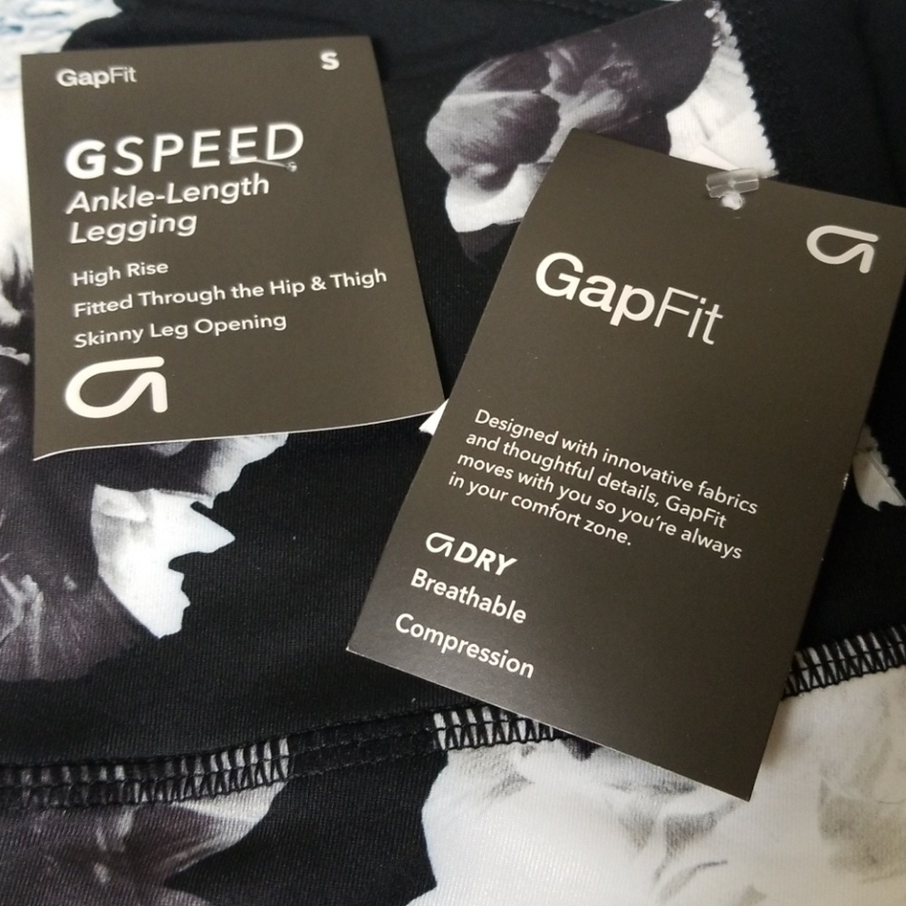 Womens Gap Fit GSpeed Ankle Length Floral Leggings - Picture 2 of 5